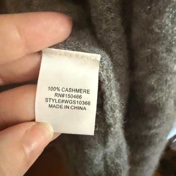 41 HAWTHORN | Gray Cashmere Open Front Draped Cardigan | Large - Picture 5 of 5